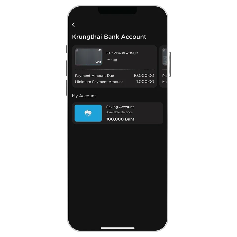 Select Krungthai bank account Select Krungthai bank account