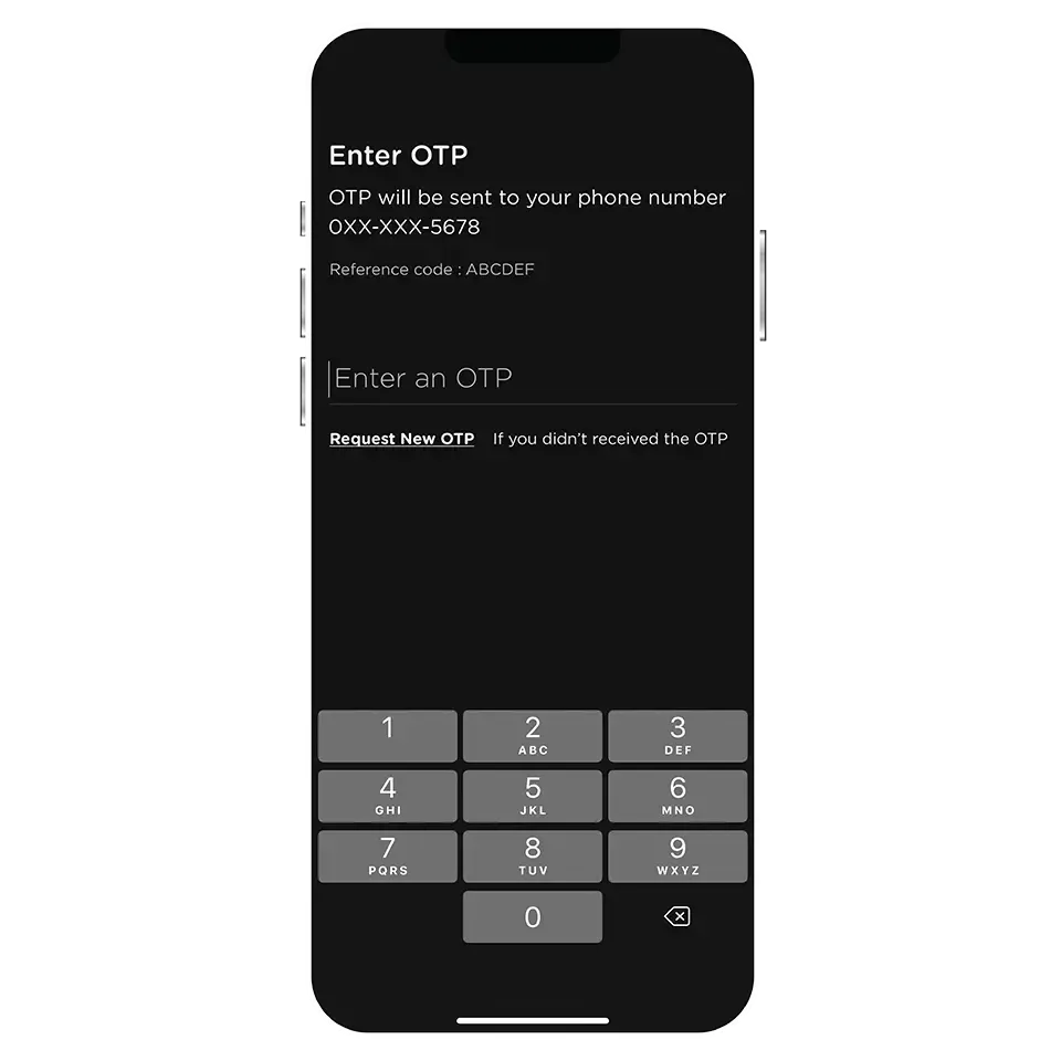 Enter OTP from SMS<br> with the phone no. provided to KTC Enter OTP from SMS<br> with the phone no. provided to KTC