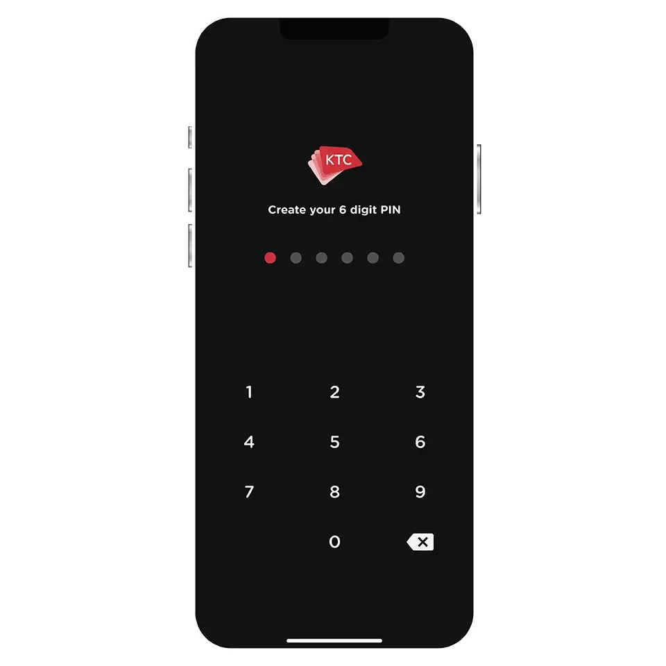 Set and confirm<br> a 6-digit PIN code for app access Set and confirm<br> a 6-digit PIN code for app access