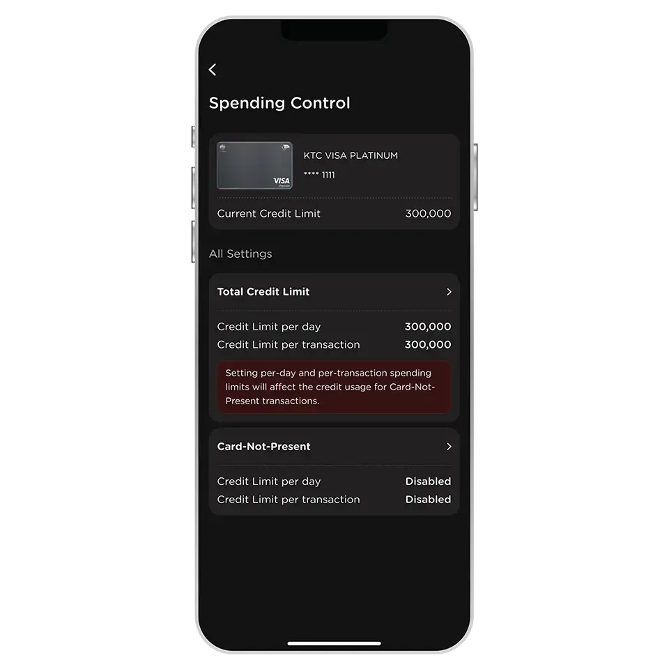 Select type of credit limit Select type of credit limit