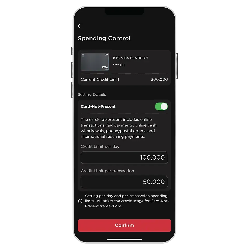 Turn on and enter amount <br>then select "Confirm" Turn on and enter amount <br>then select "Confirm"