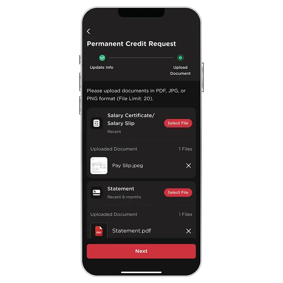 Upload documents Upload documents