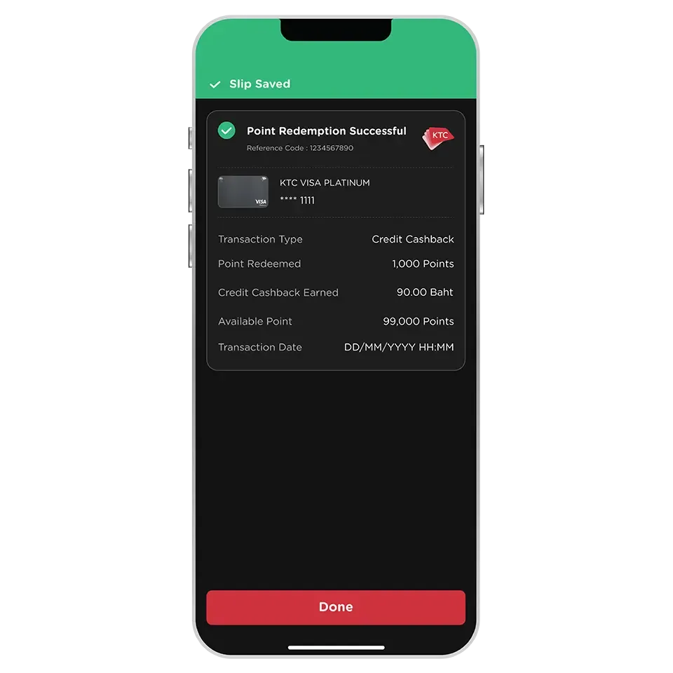 Point Redemption successful Point Redemption successful