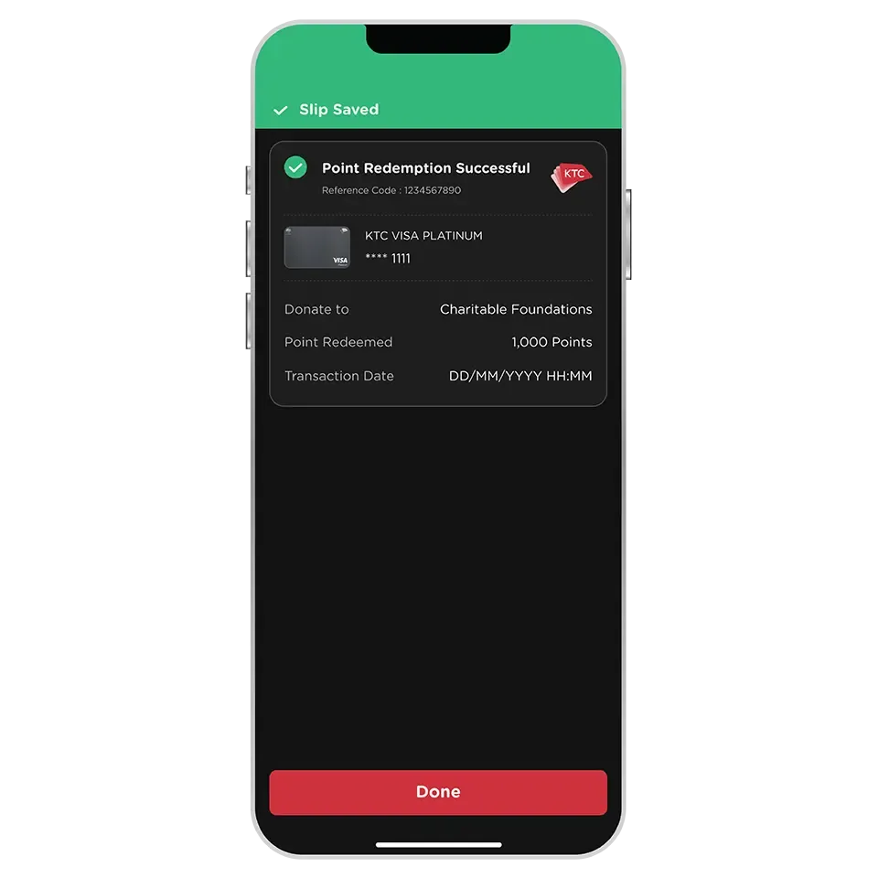 Point Redemption successful Point Redemption successful