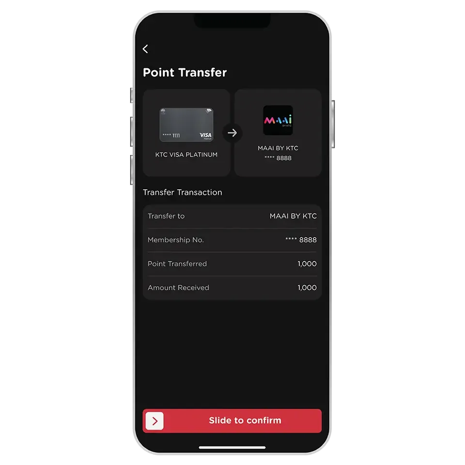 Review transaction information and slide to confirm Review transaction information and slide to confirm