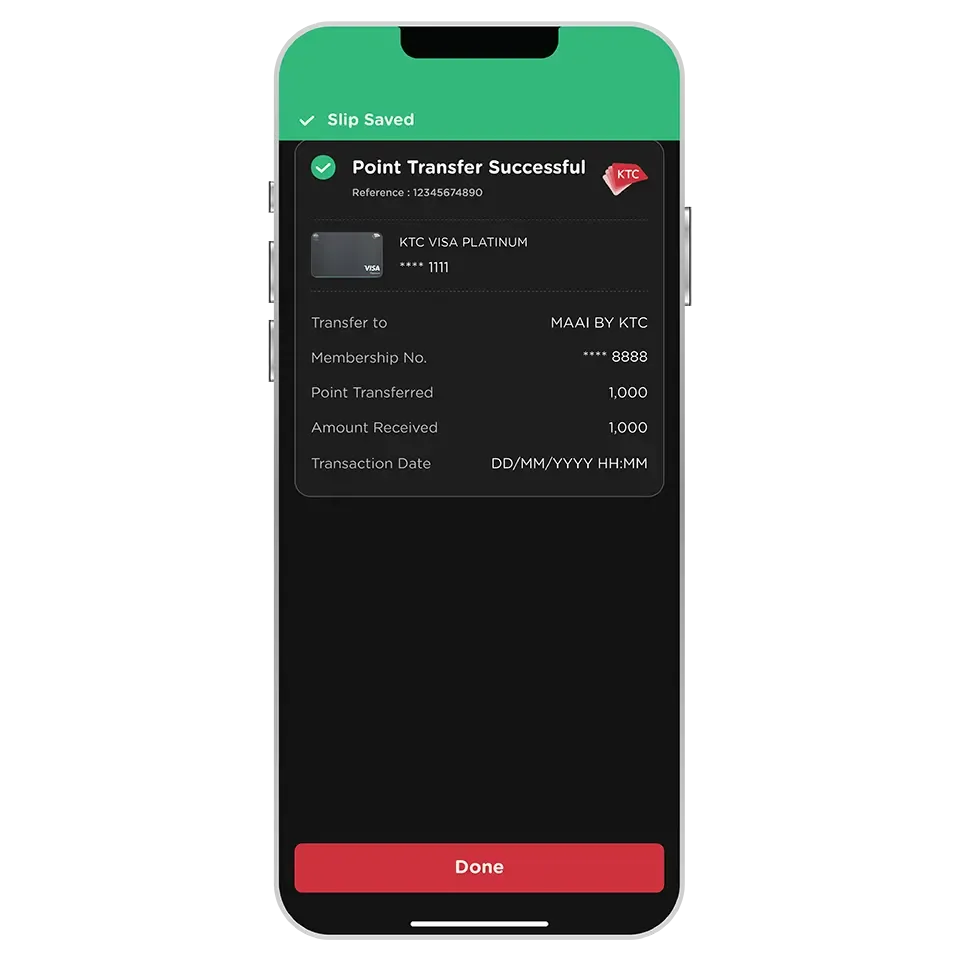 Point Transfer successful Point Transfer successful