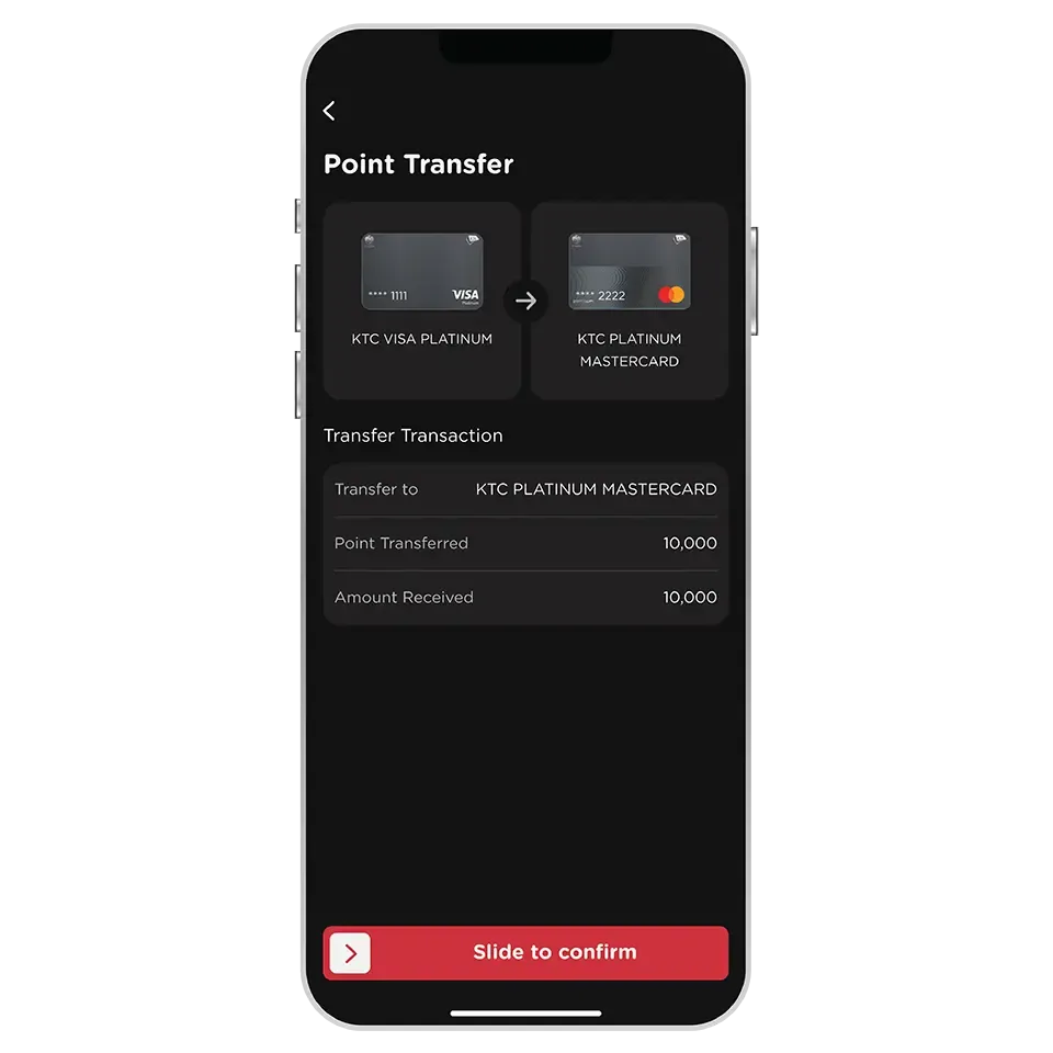 Review transaction information and slide to confirm Review transaction information and slide to confirm
