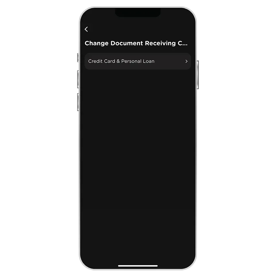 Select "Credit Card & Personal Loan" Select "Credit Card & Personal Loan"