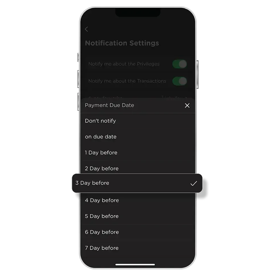 Select the option for due date notification Select the option for due date notification