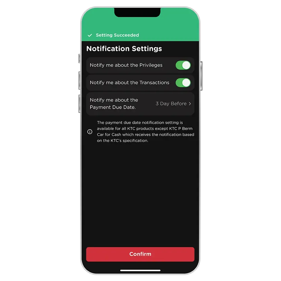 Select "Confirm" Select "Confirm"