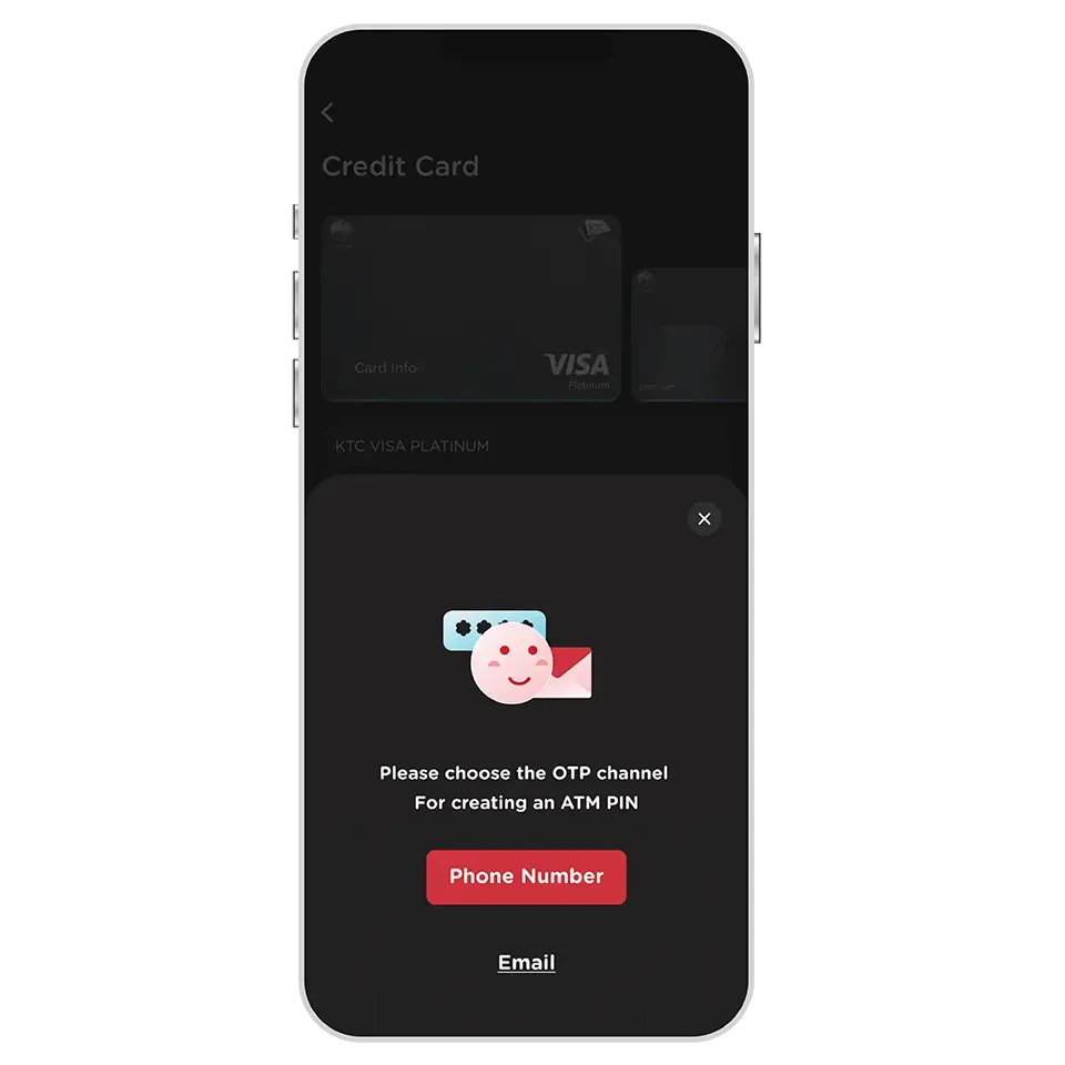 Select OTP channel for creating an ATM PIN Select OTP channel for creating an ATM PIN