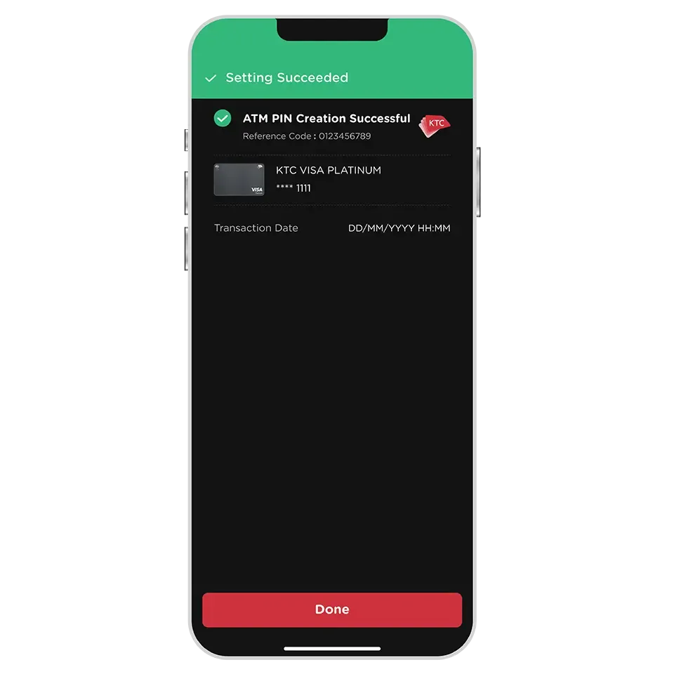 ATM PIN creation successful ATM PIN creation successful