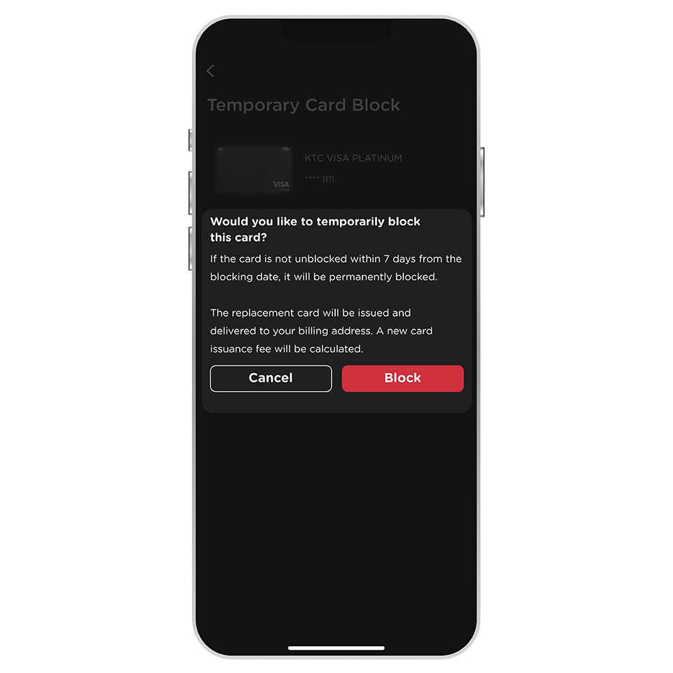Select "Block” to confirm Select "Block” to confirm